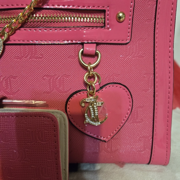 JUICY COUTURE Nailed It Tote and Heart Charm Wallet-Pink Flash - Picture 5 of 10